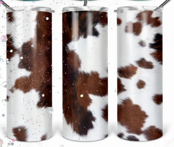 Skinny Tumbler Sublimation Wrap - Cow Hide