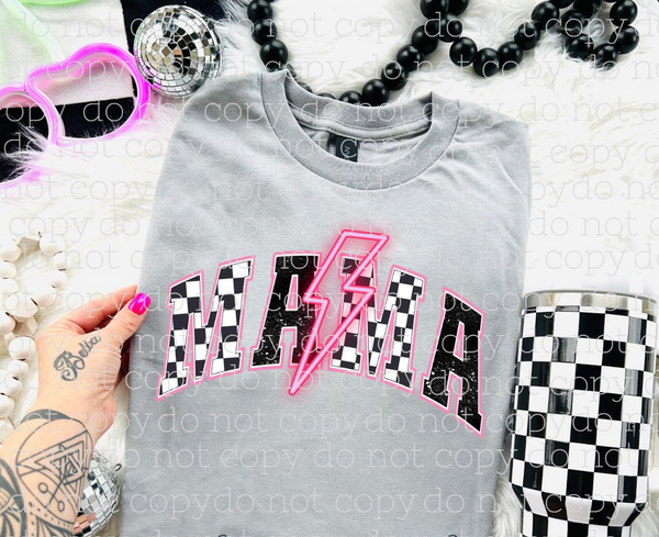 DTF Full Color Transfer - Mama Neon Lightning (YOU CHOOSE THE COLOR!)