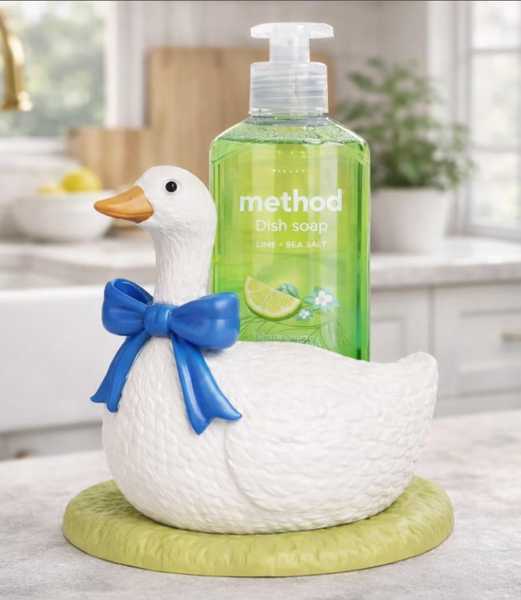 Soap Holder - Cute Goose with Bow (FULL 3D Model - 360 Degrees - Fits BBW Foaming Soap) - You Pick The Bow Color!