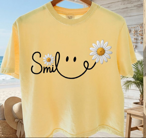 DTF Full Color Transfer -Smile Daisies (You Pick The Color!)