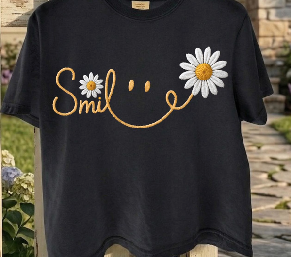 DTF Full Color Transfer -Smile Daisies (You Pick The Color!)