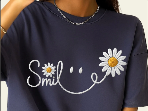 DTF Full Color Transfer -Smile Daisies (You Pick The Color!)