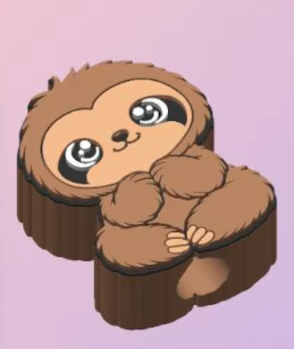 Straw Topper - Cute Sloth