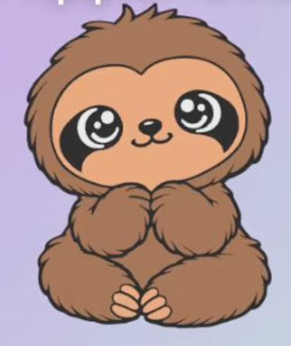 Straw Topper - Cute Sloth