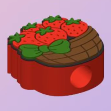 Straw Topper - Basket of Strawberries