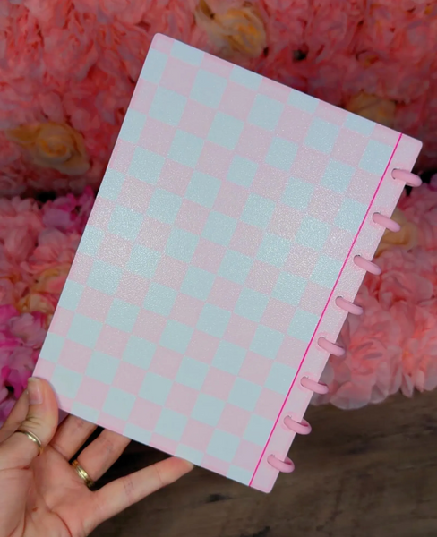 Notebook - Pink Check Pink Bow