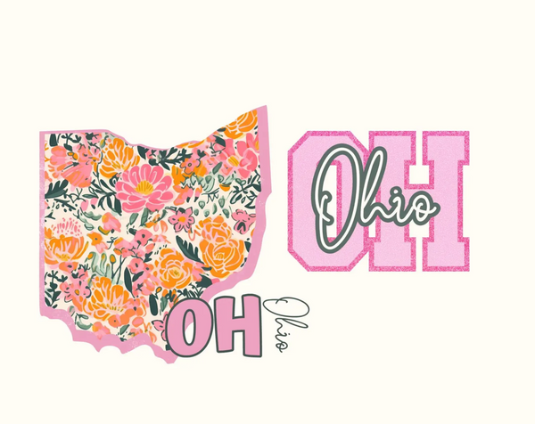 DTF Full Color TShirt Transfer - Floral State