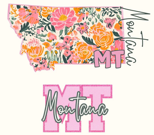 DTF Full Color TShirt Transfer - Floral State