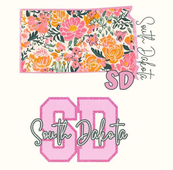 DTF Full Color TShirt Transfer - Floral State
