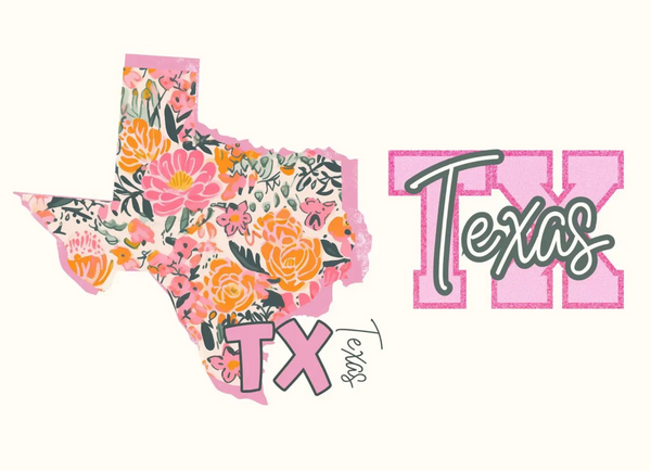 DTF Full Color TShirt Transfer - Floral State