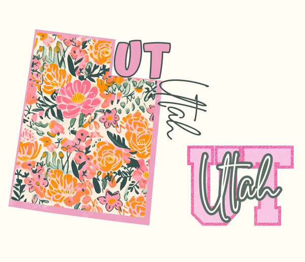DTF Full Color TShirt Transfer - Floral State