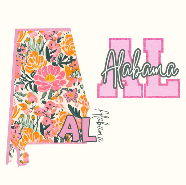 DTF Full Color TShirt Transfer - Floral State