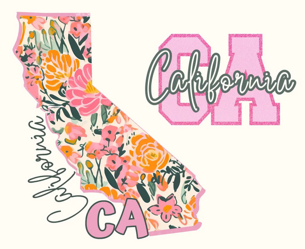 DTF Full Color TShirt Transfer - Floral State
