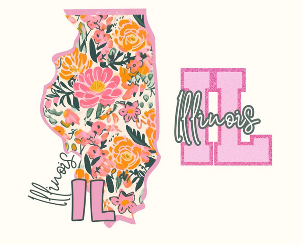DTF Full Color TShirt Transfer - Floral State