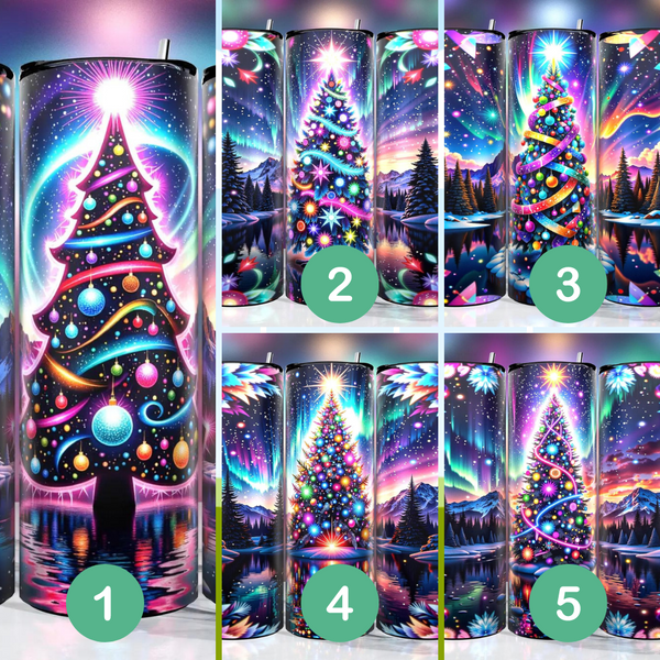 Skinny Tumbler Sublimation Wrap - Neon Trees