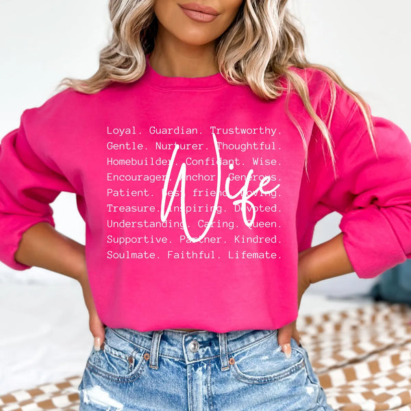 DTF Full Color TShirt Transfer - Wife - (Black or White)