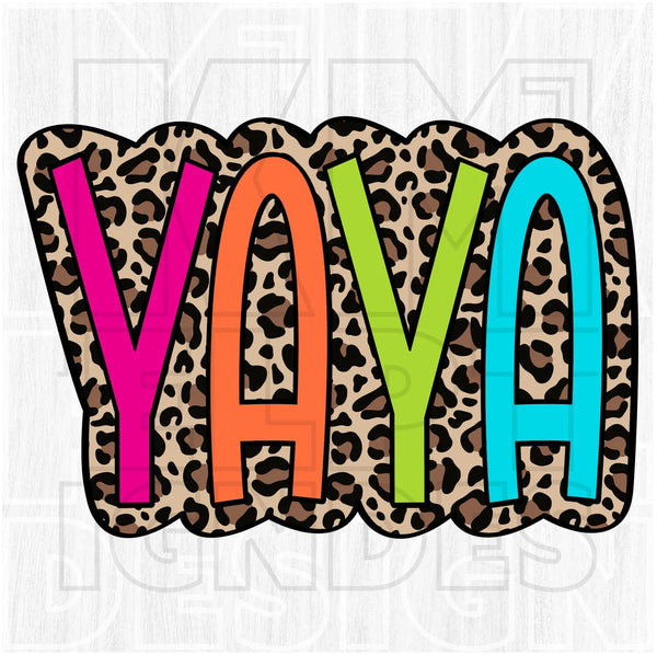 DTF Full Color TShirt Transfer - Leopard Neon Names - YOU CHOOSE!