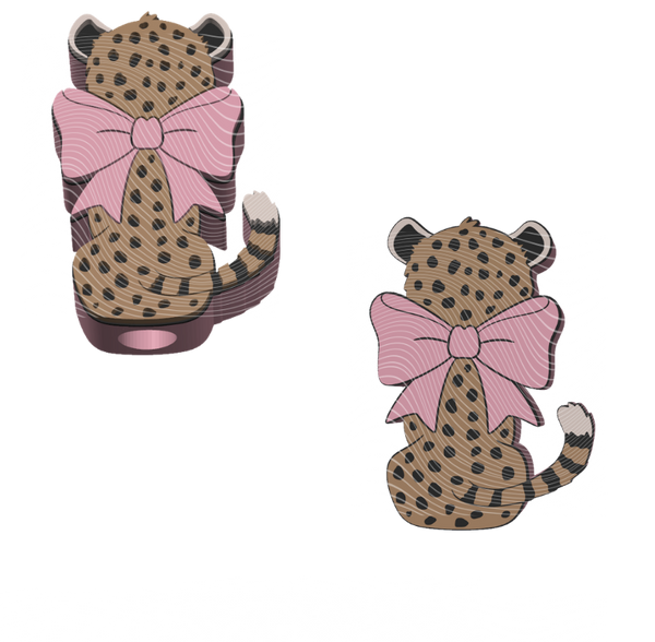 Straw Topper - Cheetah Bow (You Pick the Color!)