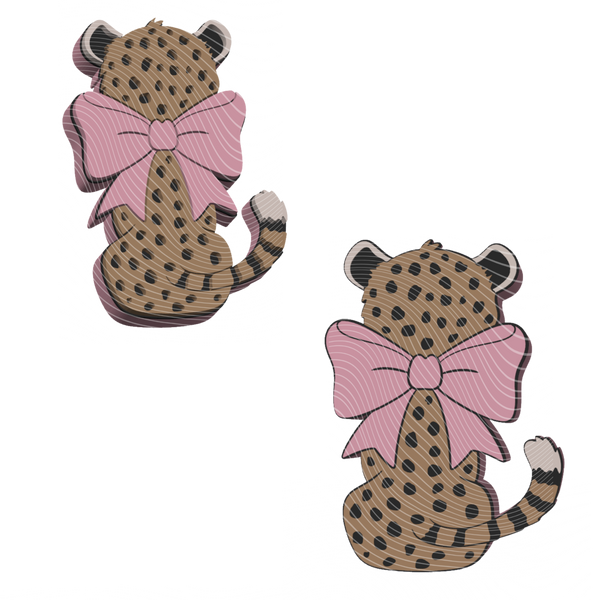Badge Reel Flat Back - Cheetah Bow (You Pick The Color!)