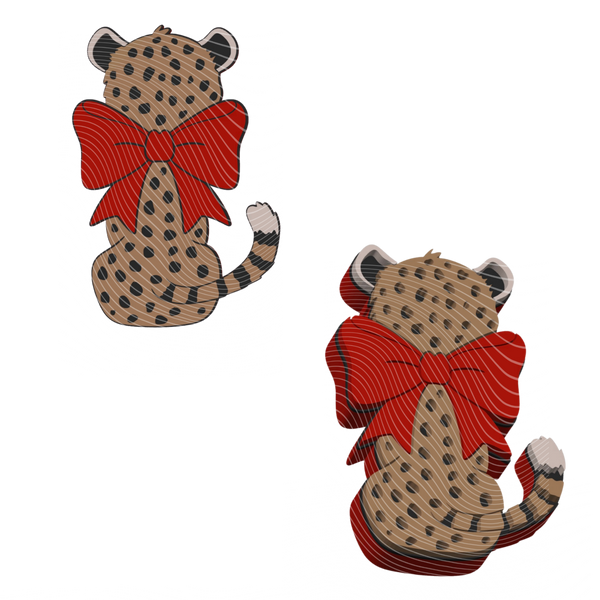 Badge Reel Flat Back - Cheetah Bow (You Pick The Color!)