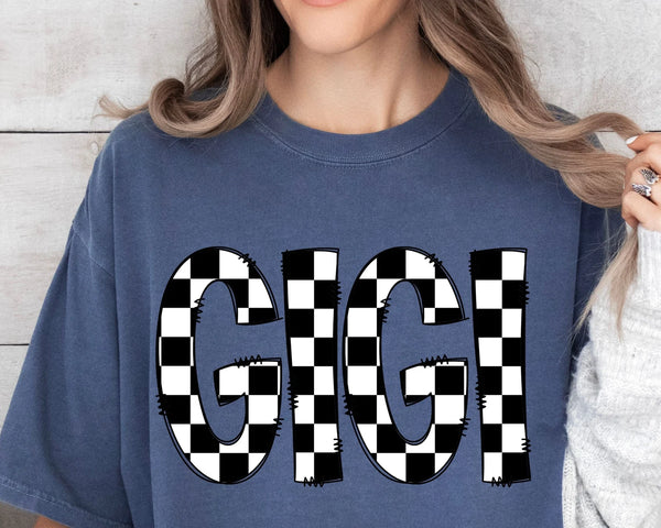 DTF Full Color TShirt Transfer - Checkered Names (You Choose)