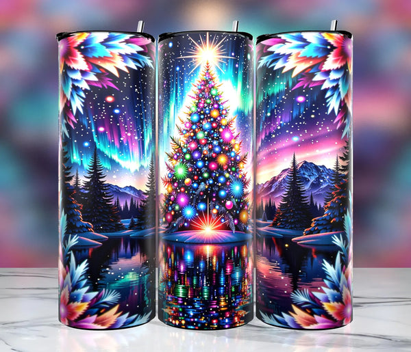 Skinny Tumbler Sublimation Wrap - Neon Trees