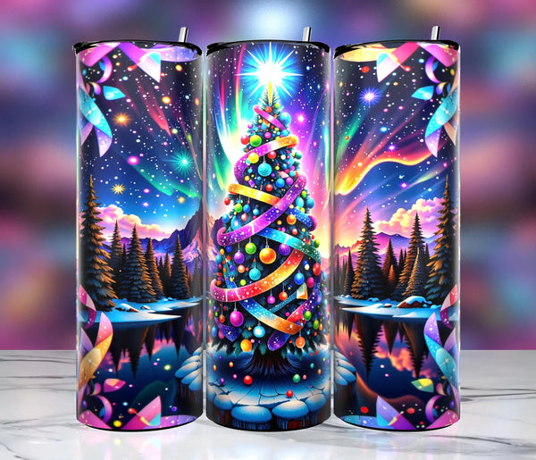Skinny Tumbler Sublimation Wrap - Neon Trees