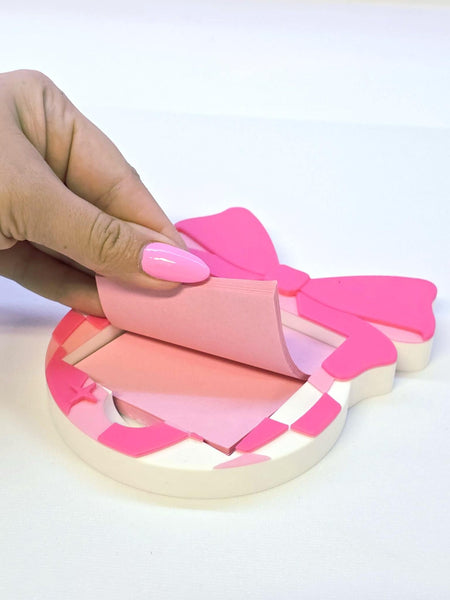 Sticky Note Holder - Pink Ribbon Disco Ball