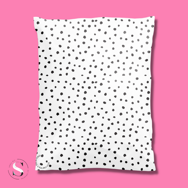 6x9" Bubble Mailer - Black Polka Dot