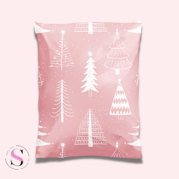 14.5x19" Poly Mailer - Snowy Winter Pink