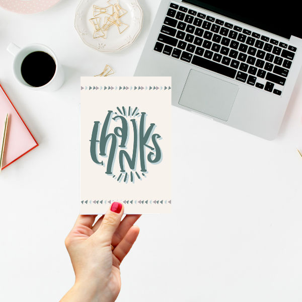 Thank You Card Teal Funky Thanks Insert Cards