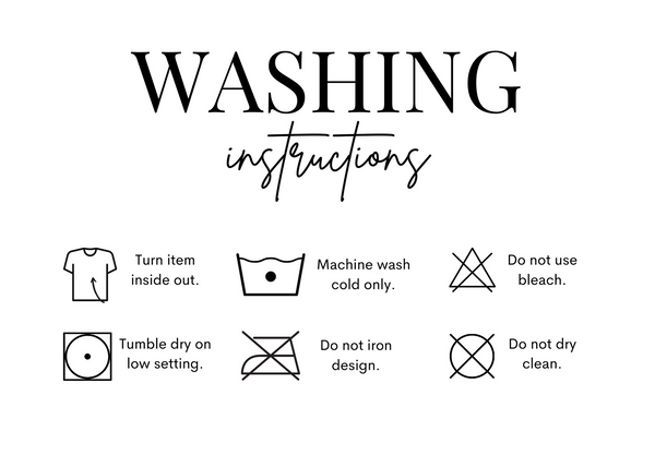 Washing Instructions Care Cards for Sublimation Shirts - Black Polka Dot Wash Care Cards
