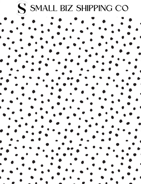 6x9" Bubble Mailer - Black Polka Dot